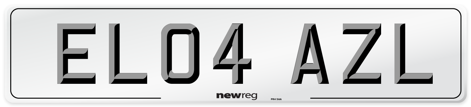 EL04 AZL Number Plate from New Reg